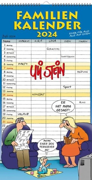 Bild von Stein, Uli: Uli Stein Familienkalender 2024: Familienplaner mit 5 Spalten