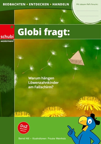 Bild von Globi fragt: Warum hängen Löwenzahnkinder am Fallschirm?