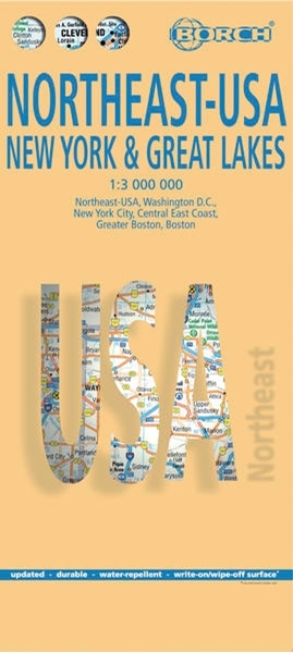 Bild von Borch GmbH (Urheb.): USA Northeast - New York & Great Lakes, Borch Map. 1:3'000'000