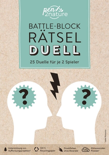 Bild von Battle-Block Rätsel-Duell | Spieleblock mit 25 Duellen für je 2 Spieler