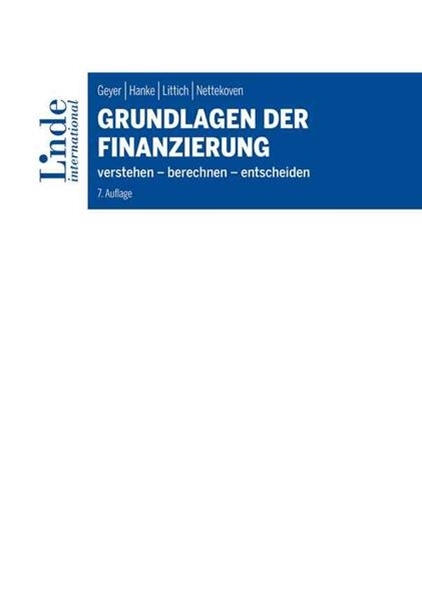 Bild von Geyer, Alois: Grundlagen der Finanzierung