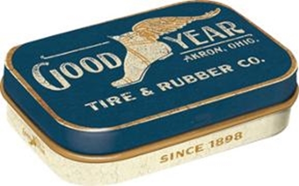 Bild von Pillendose. Goodyear / Wing Foot Logo 1901
