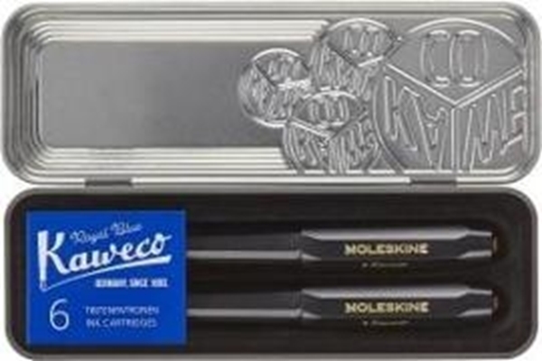 Bild von Moleskine X Kaweco Stifte-Set, Füller mitt. Feder & Kugelschreiber 1,0mm, Schwarz